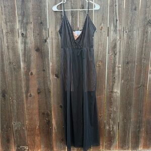 Beach Bunny Black Sheer Striped Maxi Dress